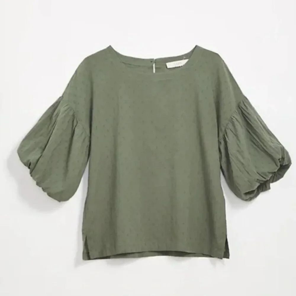 LOFT Balloon Sleeve Top - Size L - NWT